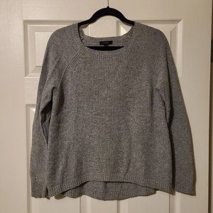 J. Crew Gray Wool Sweater with Leather Patch Elbows Women's Small